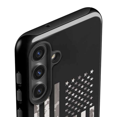 Black and White Camo American Flag Galaxy S25 Impact Case